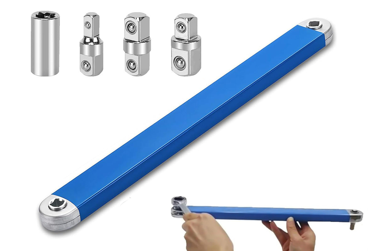 Offset Extension Wrench Impact Spanner Wrench with Square Drive Adapters for Car