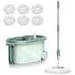 Mop and Bucket Set with Wringer 6 Replaceable Mop Heads for Floor Cleaning