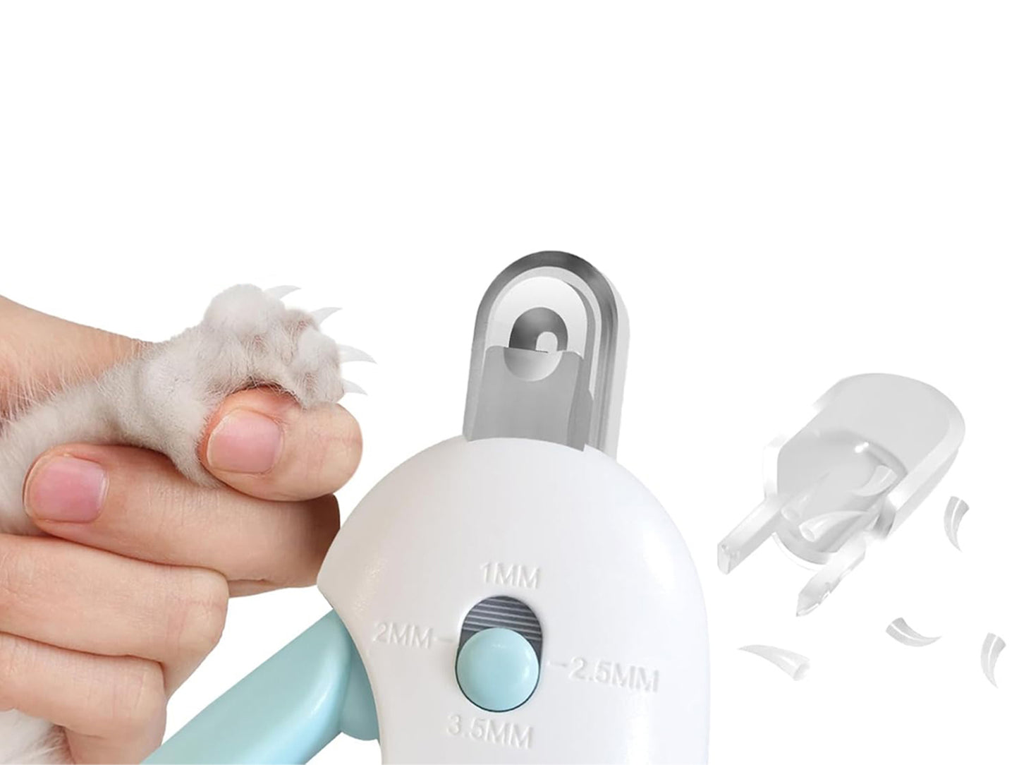 2 X Adjustable Aperture Cat Nail Clipper with Nail File and Nail Storage
