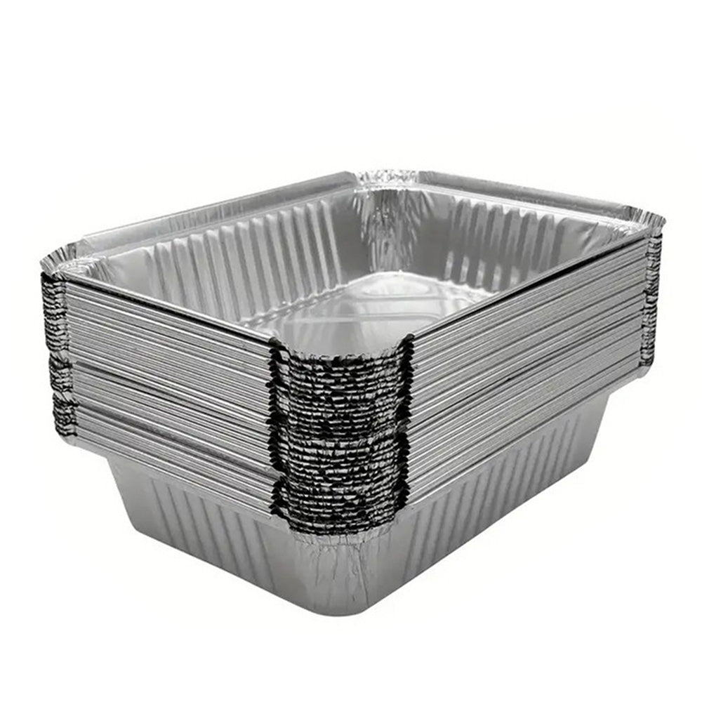 10Pcs Disposable Aluminum Foil Pans With Lids Steam Table Bakeware