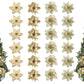 24Pcs Artificial Flowers Christmas Tree Decorations for Wreath Fireplace Stairs