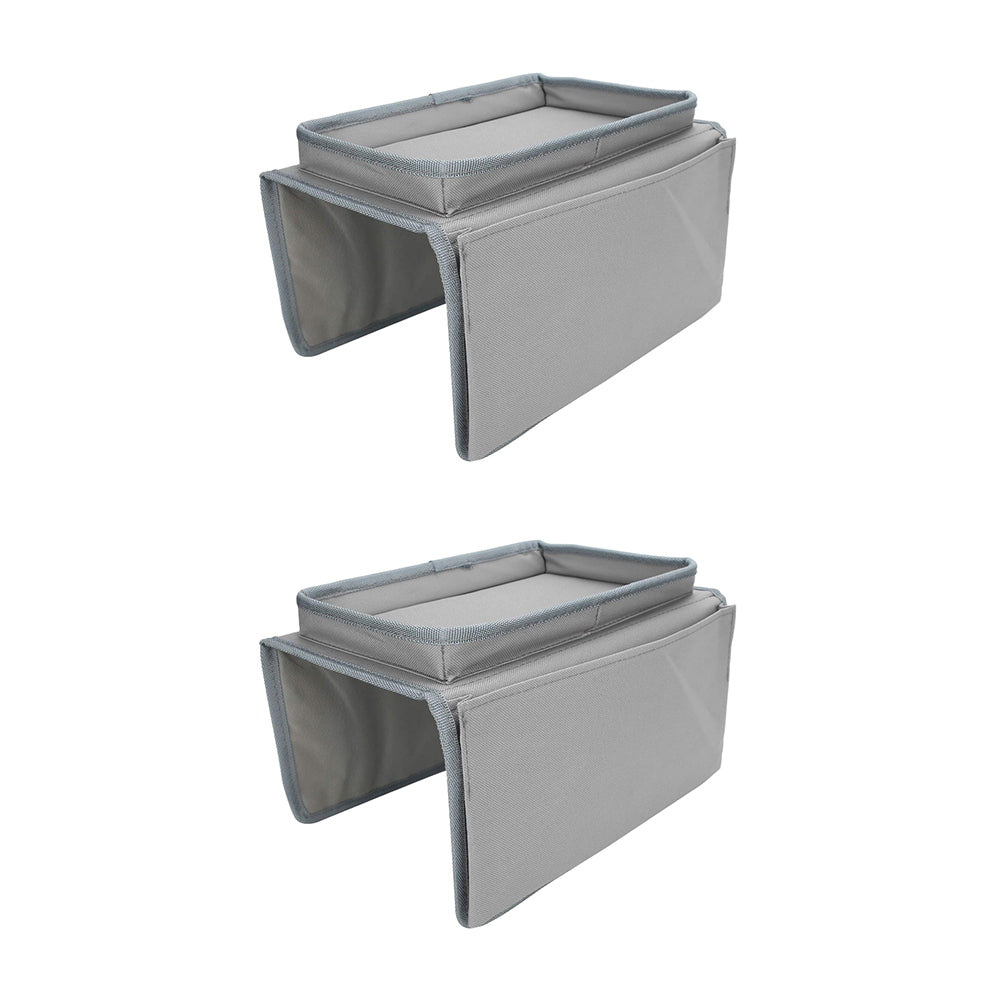 2Pcs Sofa Armrest Storage Bag With 5 Pockets