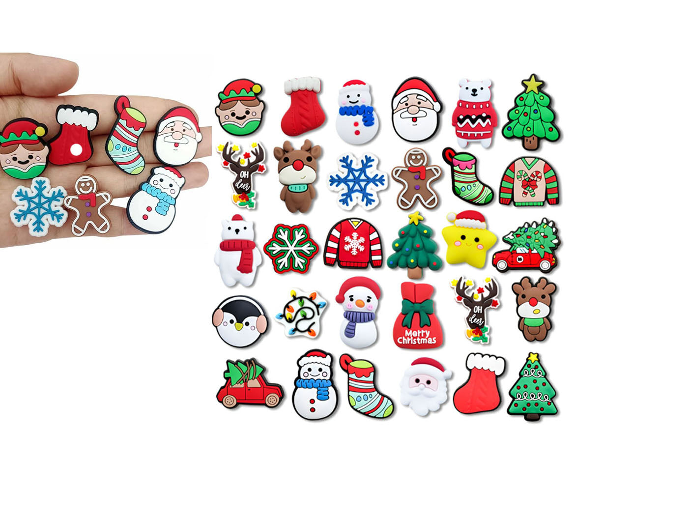 30Pcs Christmas Shoes Charms for Shoes Decorations