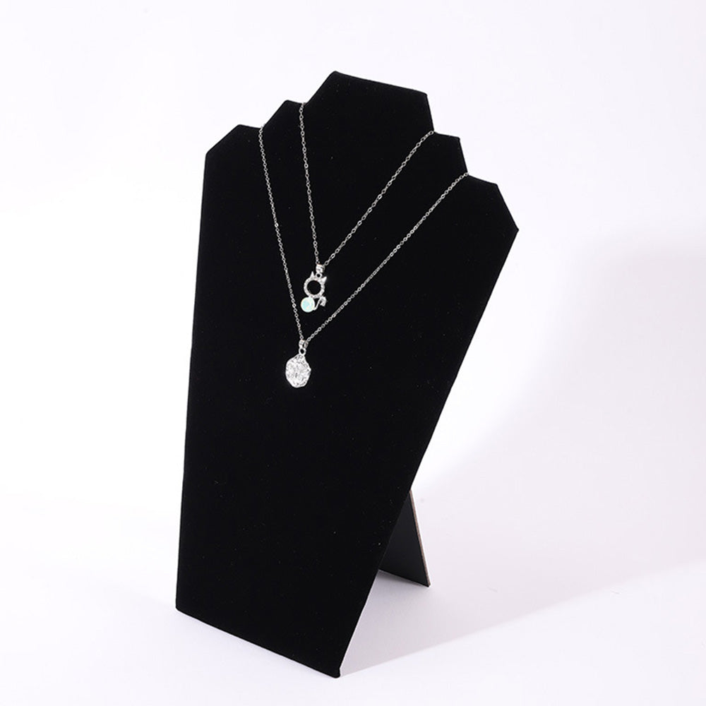 2Pcs Foldable Flannel Necklace Jewelry Bust Display Stands