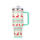 40oz Stainless Steel Christmas Pattern Thermal Mug For Stanley Cup