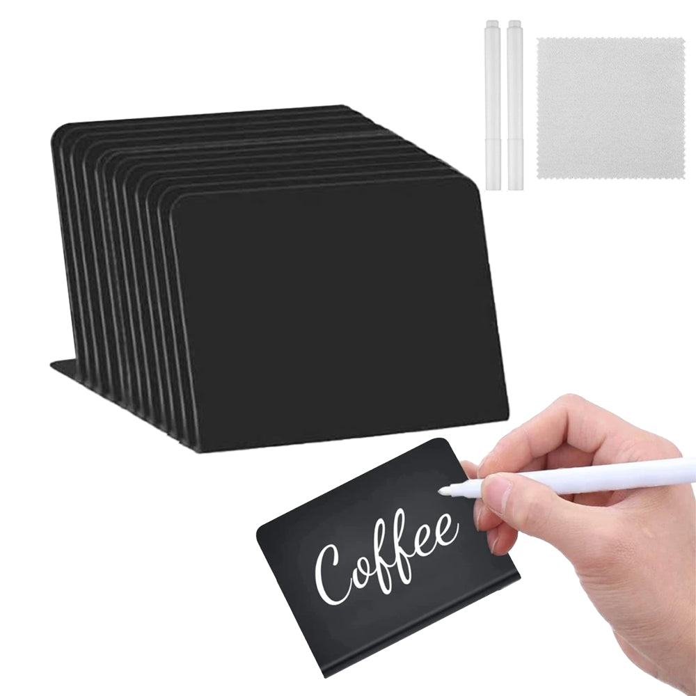 12Pcs Mini Chalkboard Signs with Wiping Cloth and Marker Pens