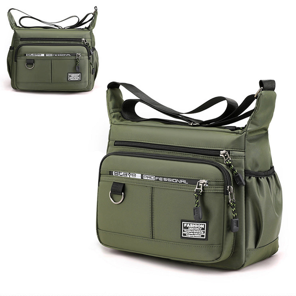 Multi-Pocket Men's Crossbody Shoulder Bag for Outdoor Travel and Commuting