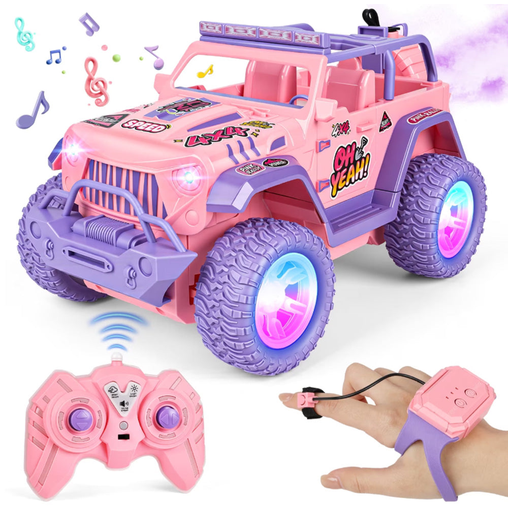 Remote Control Car with Color Lights Stickers Rechargeable Off Road Truck for Home Outdoor