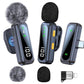 Wireless Lavalier Microphone LED Display Mini Mic For Android Apple Phone