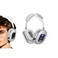 Wireless Bluetooth Headphone with LED Digital Display Screen Over-Ear Headset