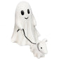 Halloween Ghost Walking Dog Statue