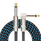 3m Audio Cable 6.35mm Straight to Right Angle Cord for Amplifiers and Effects