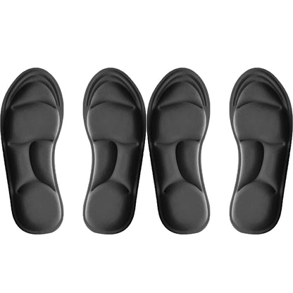 2 Pairs 5D Memory Foam Insoles Unisex Inner Sole Insert Air Cushion Heel Foot Shoe Pads