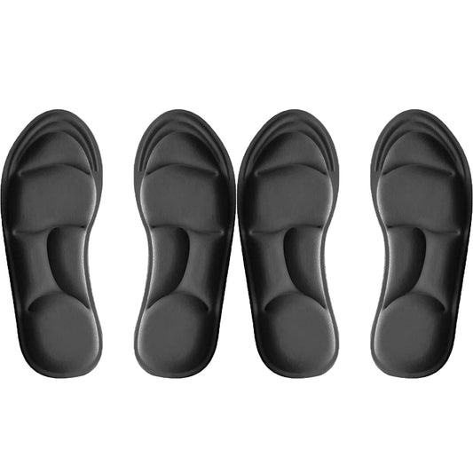 2 Pairs 5D Memory Foam Insoles Unisex Inner Sole Insert Air Cushion Heel Foot Shoe Pads