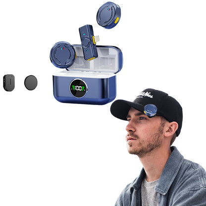 Wireless Lavalier Microphone with Charging Case for iPhone iPad Android
