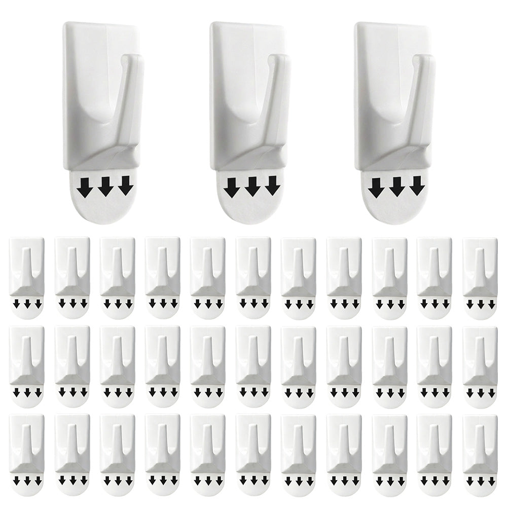 36 Pack Removable No Drill Adhesive Square Wall Hooks