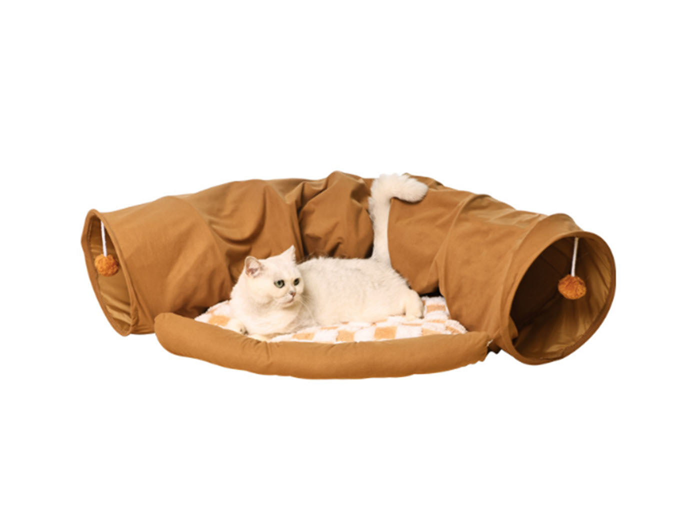 Cat Tunnel Bed for Indoor with Collapsible Washable Design
