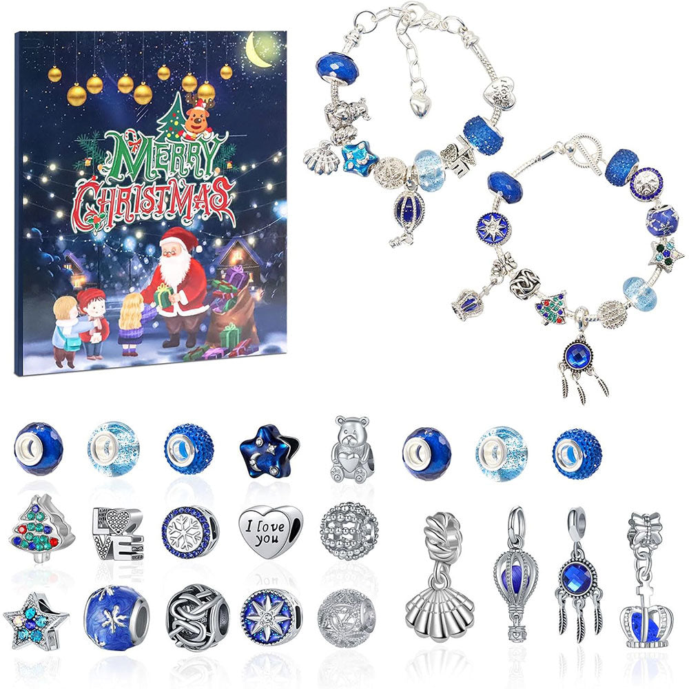 Christmas Advent Calendar DIY Bracelet Charm 24 Days Countdown Calendar Box