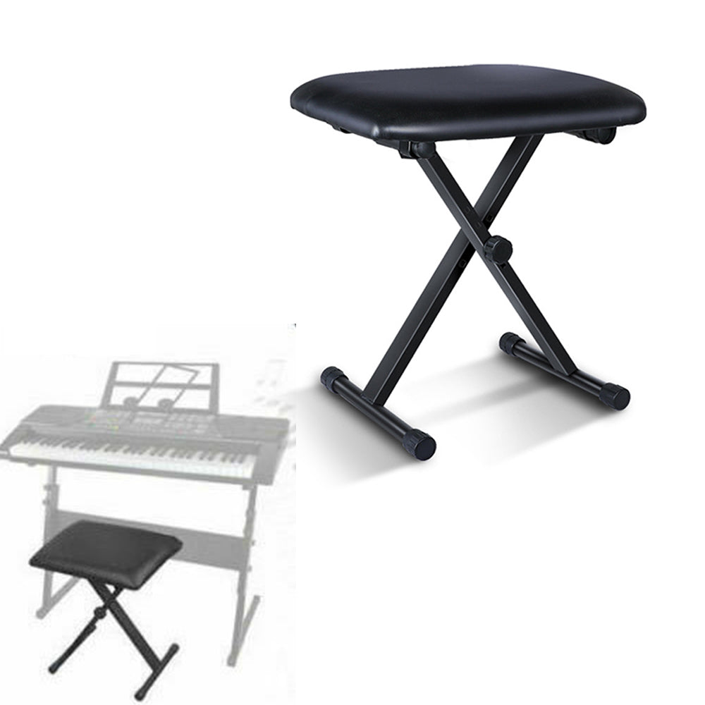 Portable Piano Stool Adjustable Folding Keyboard Seat Bench Chair Black