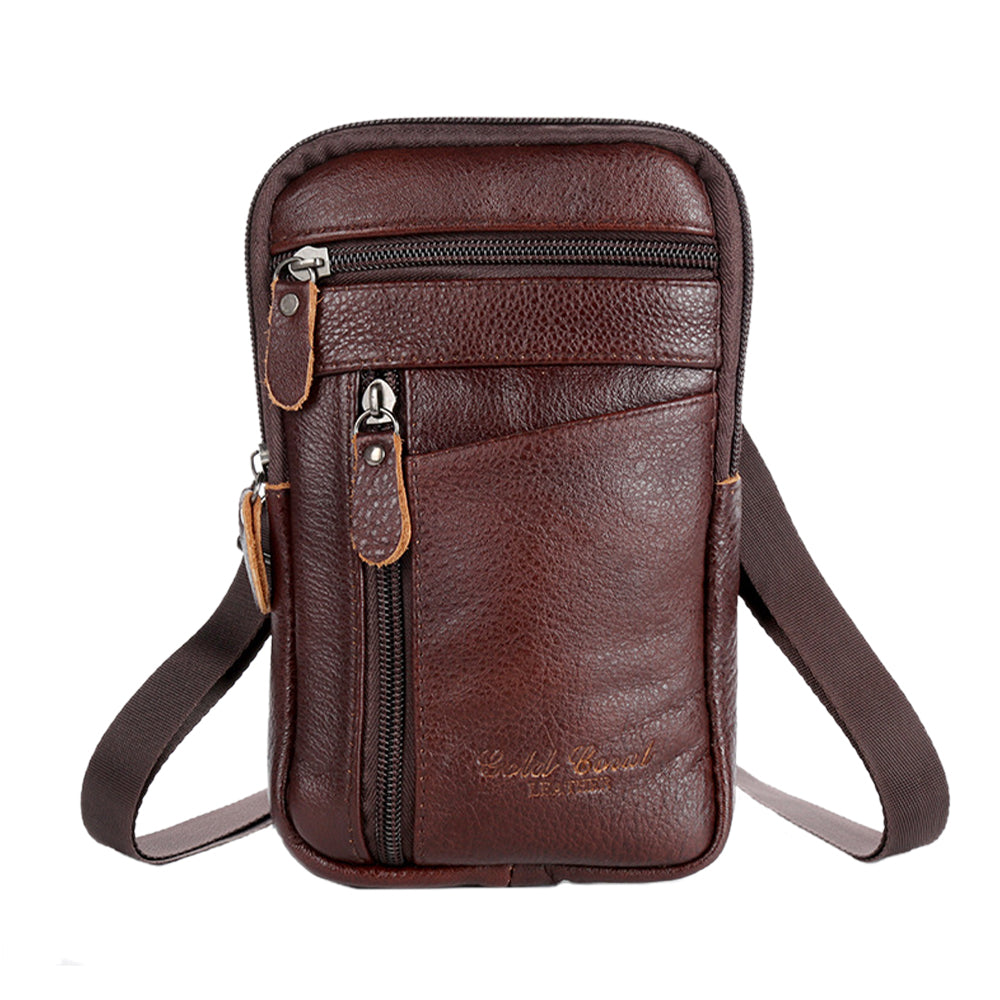Leather Phone Pouch Crossbody Bag for Men