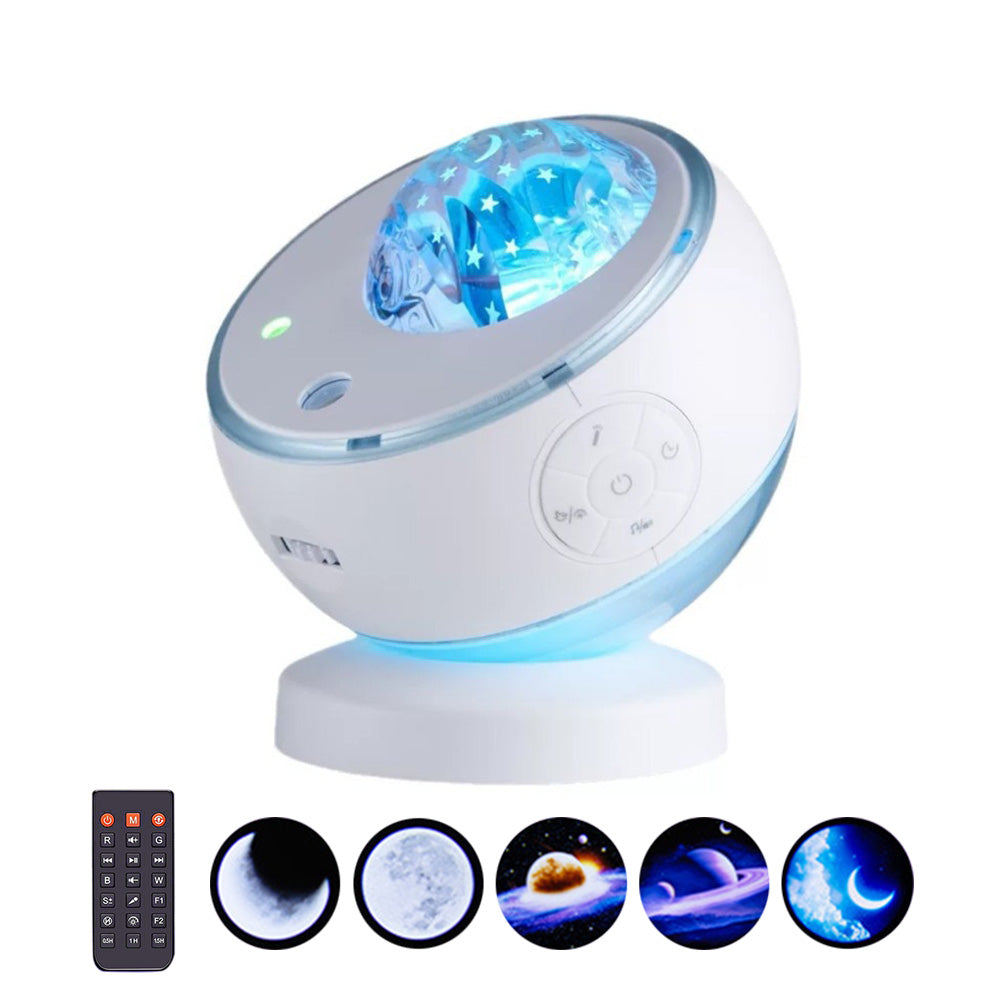 Rechargeable Northern Lights Aurora Projector with Bluetooth Speaker 16 Light Colors for Car Home Camping