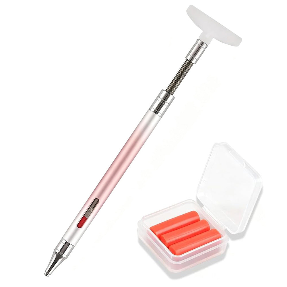 Dual Tip Rhinestone Painting Pen with Corrector and Viewing Window Pink