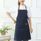 Denim Apron with 3 Pockets Unisex Jean Apron Adjustable Bib Apron for Work Kitchen Cooking