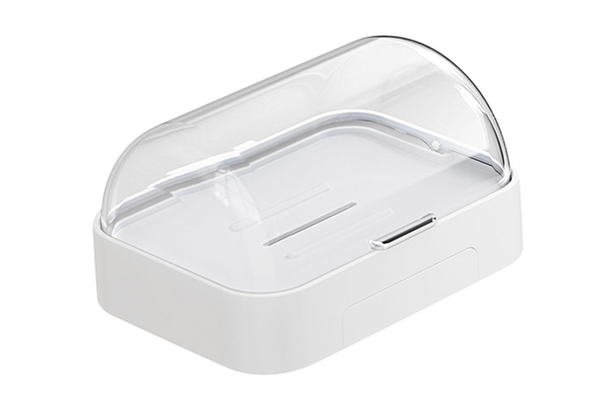 2pcs Soap Dish with Drip Tray Self-Adhesive Wall-Mounted Drain Tray Bar Soap Holder