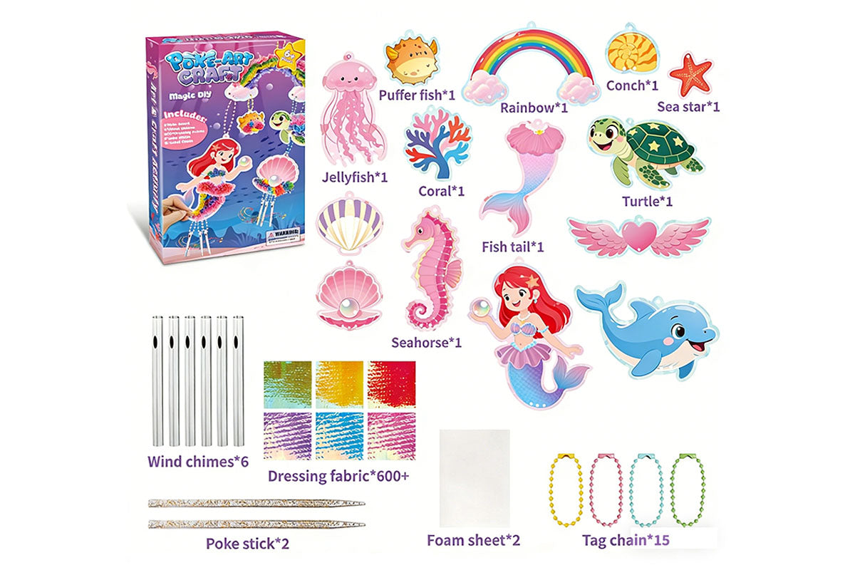 Kids Poke-Fun Art DIY Craft Kit Magical Princess Handmade Dress-Up Toy Set