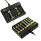 2Pcs 8 Slot Smart Battery Charger with LED Display for AA AAA NiMH Rechargeable Batteries