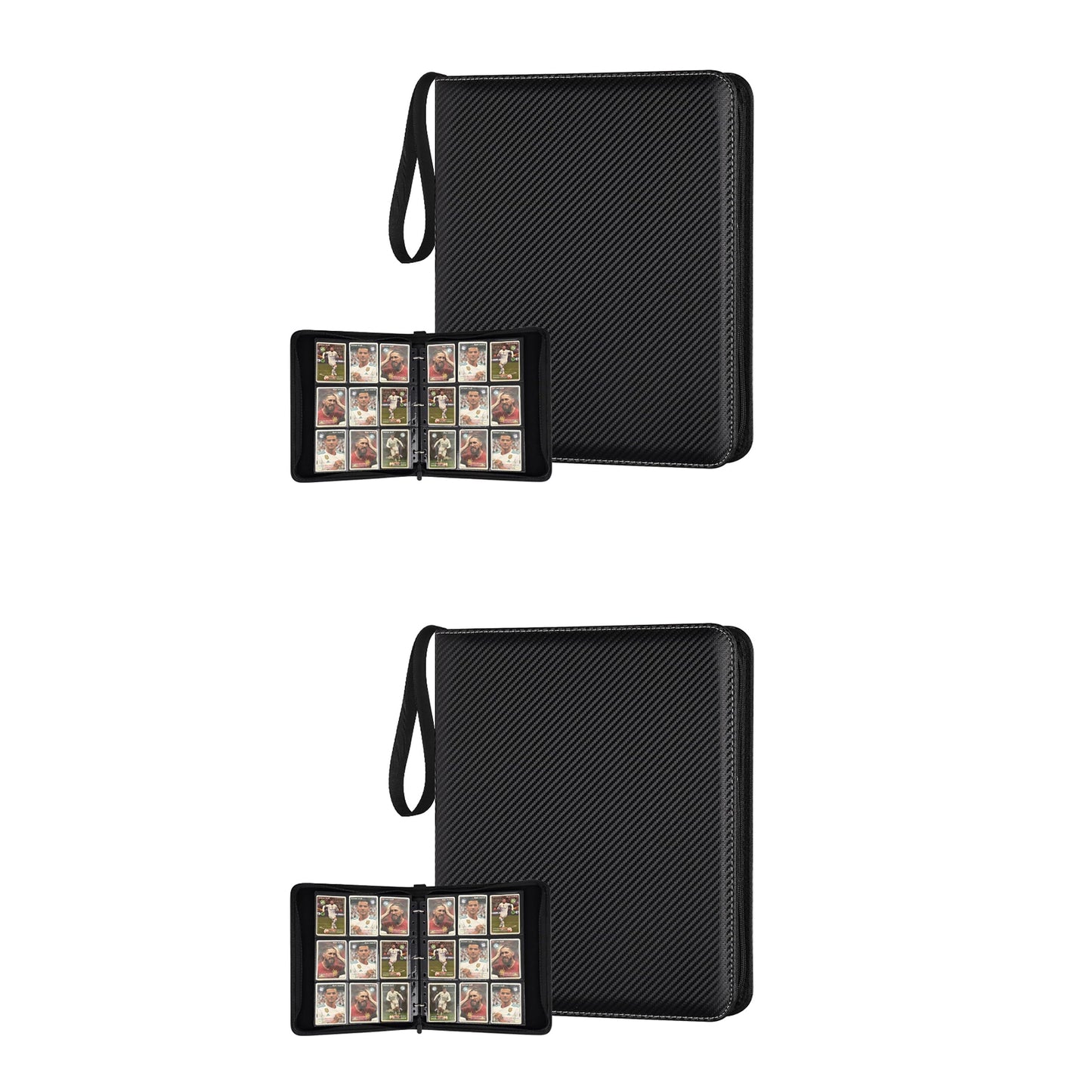 2Pcs 900 Slots 9 Pockets Card Album Collectors Folder Zipper Bag
