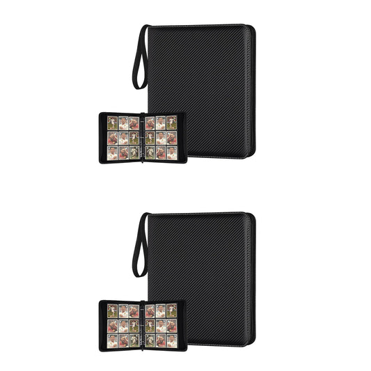 2Pcs 900 Slots 9 Pockets Card Album Collectors Folder Zipper Bag