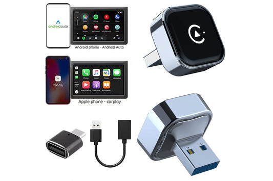 Wireless CarPlay Adapter with USB-A and USB-C Extension Cables Convert