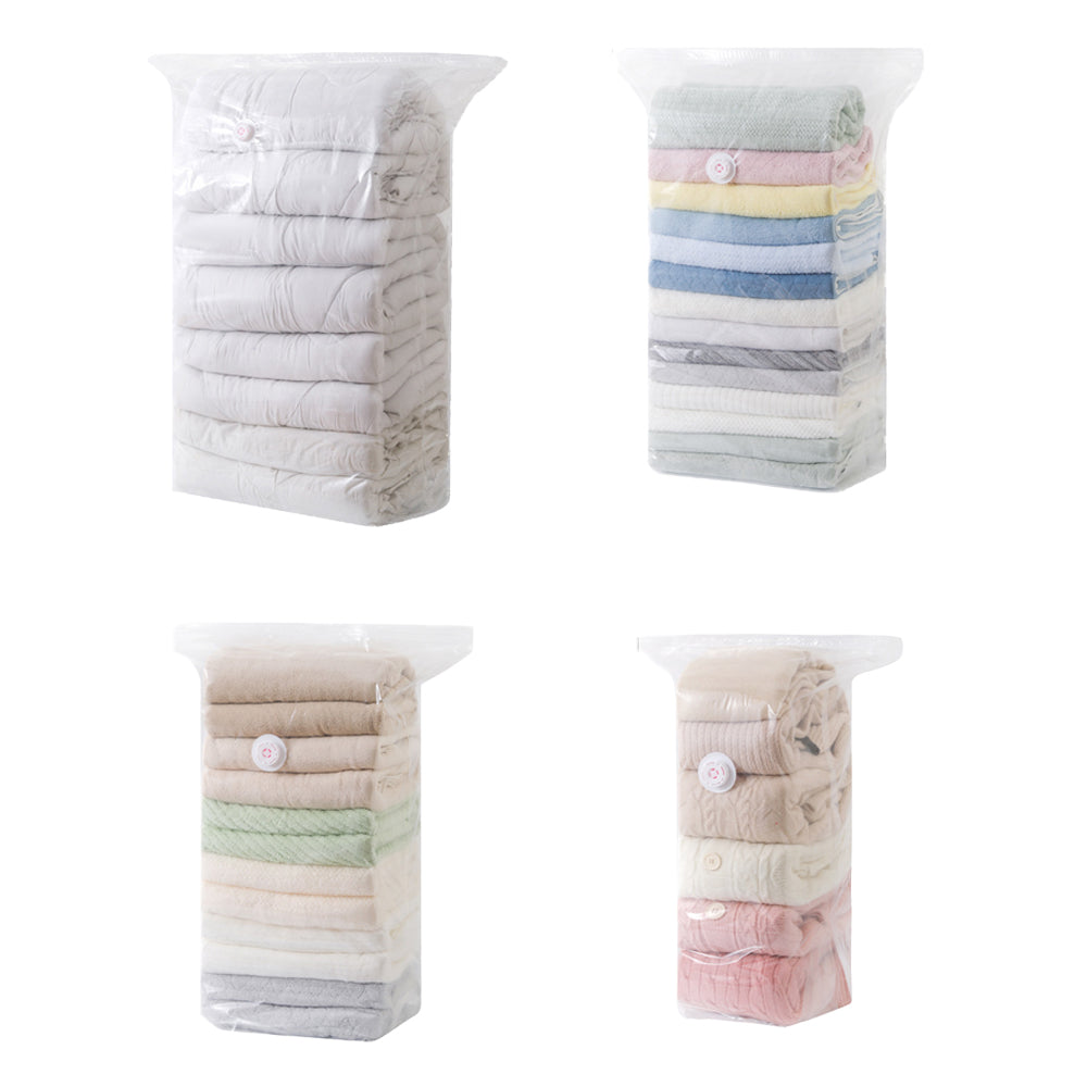 8 Pack 3D Vacuum Compression Storage Bags for Clothes Quilts Travel Space-Saving