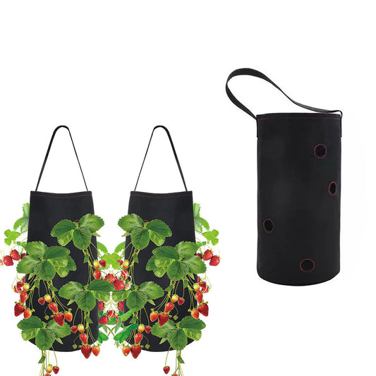 2Pcs Felt Hanging Strawberry Plant Grow Bags Bare Root Plants Bags Home Garden Planter