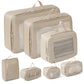 7Pcs Set Compression Packing Cubes Luggage Organizer Bags for Travel Suitcases