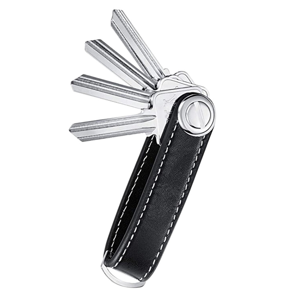 Leather Smart Key Holder Folding Key Organizer Clip Compact Keychain