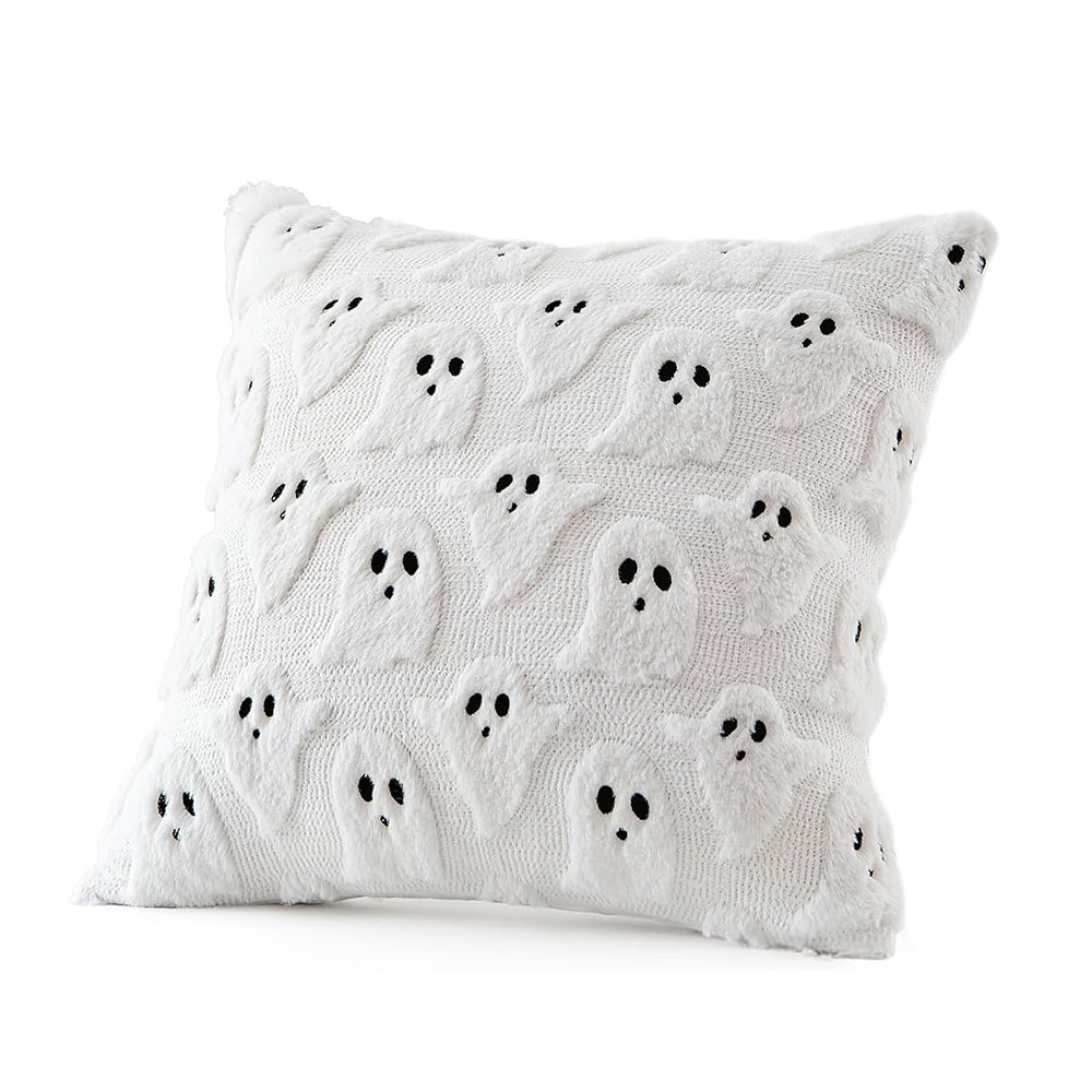 Cute Halloween Ghost Pillow Cover with Zipper for Living Room Bedroom Office
