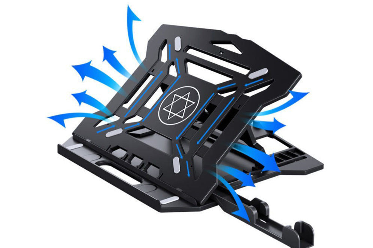 2 in 1 Adjustable Laptop Cooling Stand with Phone Stand Foldable Computer Holder