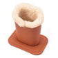 Soft Plush Lined Eyeglasses Desk Holder PU Leather Glasses Display Stand With Base