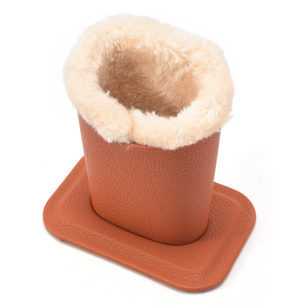 Soft Plush Lined Eyeglasses Desk Holder PU Leather Glasses Display Stand With Base