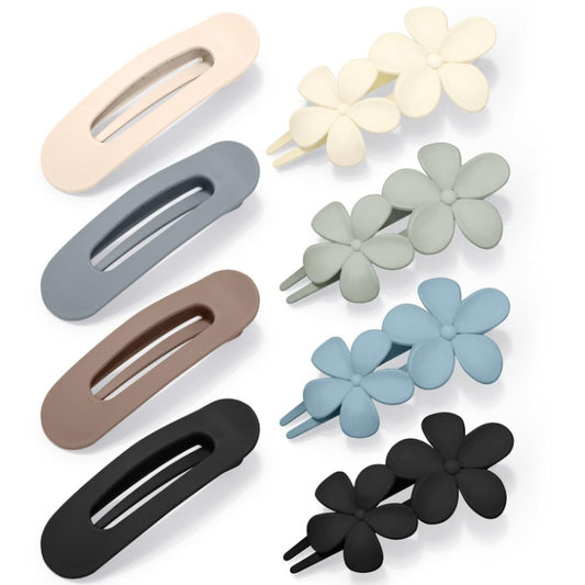 8 Piece Hair Clip Set with Flower Design for Women Girls