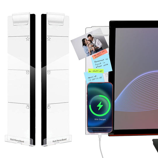 2Pcs Multi-function Acrylic Memo Board for Computer Monitor