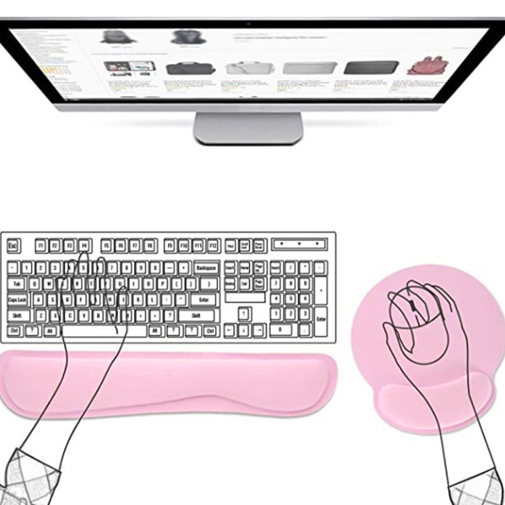 3Pcs Gaming Mouse Pad Mouse Pad with Wrist Rest Circle Curved Ergonomic Mousepad