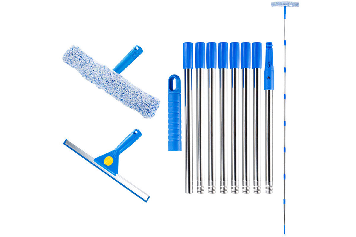 3.1m Extendable Window Squeegee Cleaner Kit with Long Handle for Glass Shower Car and RV