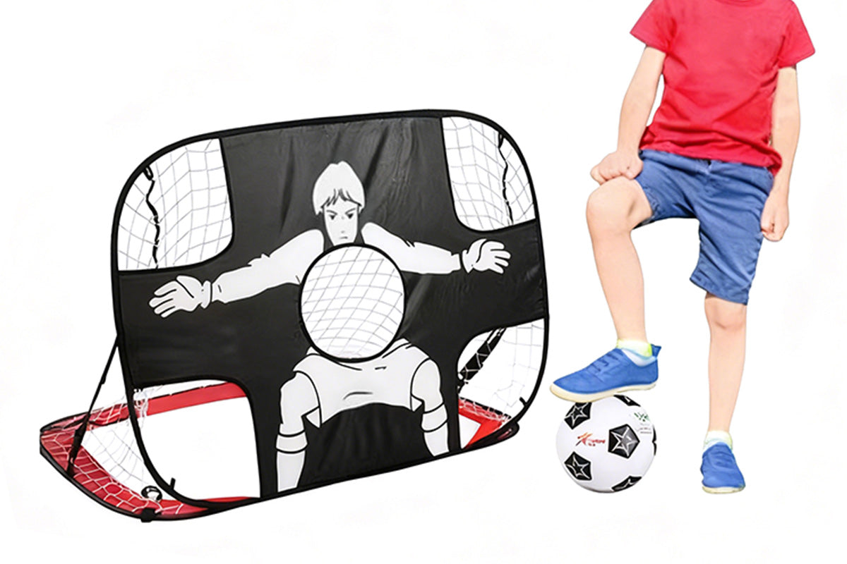 2-in-1 Portable Foldable Soccer Goal with Detachable Target