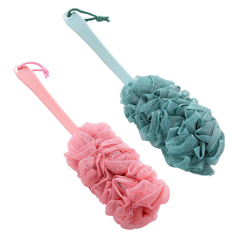 2Pcs Long Handle Shower Bath Brush Set for Back Body Cleaning