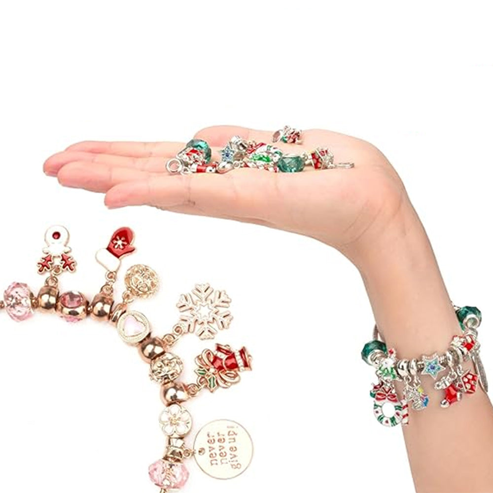 Christmas Advent Calendar Girls Bracelet Countdown Calendar 24 Days Pink DIY Charm Bracelet Gift For Girl