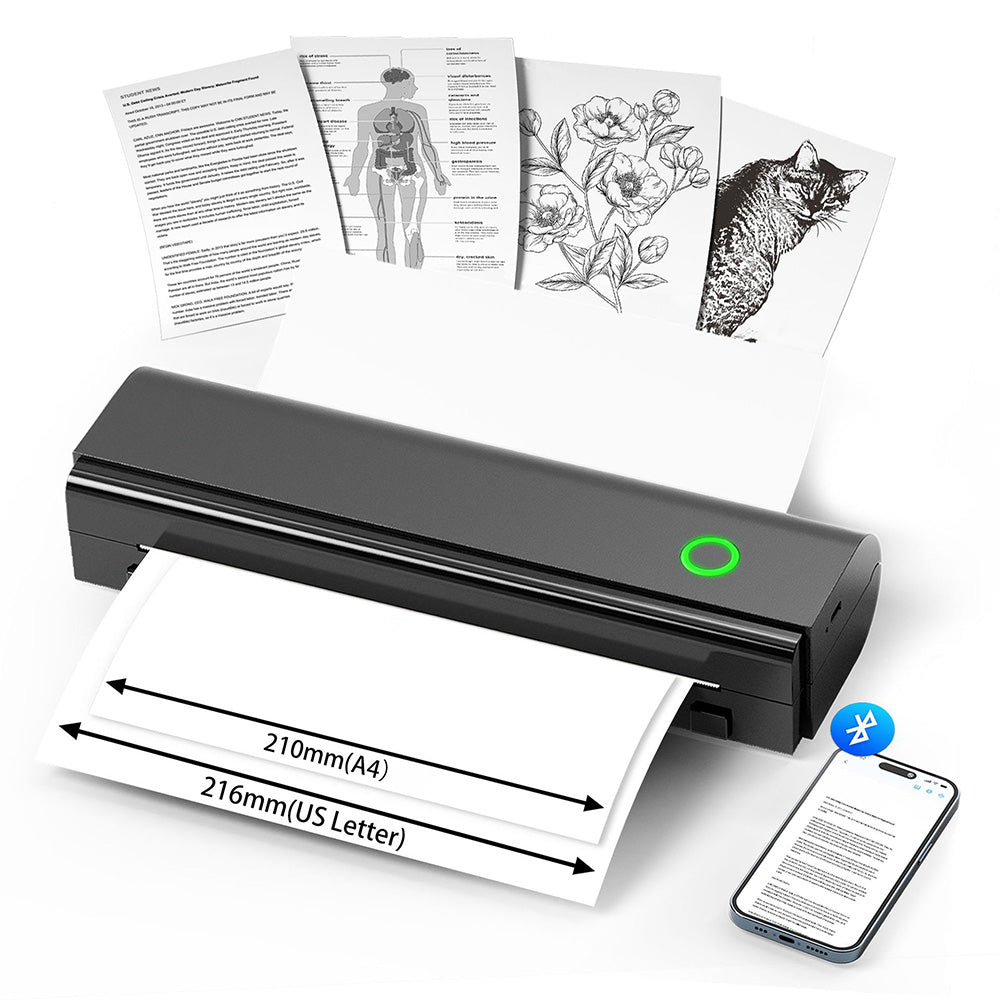 Portable Thermal Printer Bluetooth Wireless Printer for Students Home Office