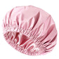 Reusable Water-Resistant Double-Layer Polyester and Satin Shower Cap for Women